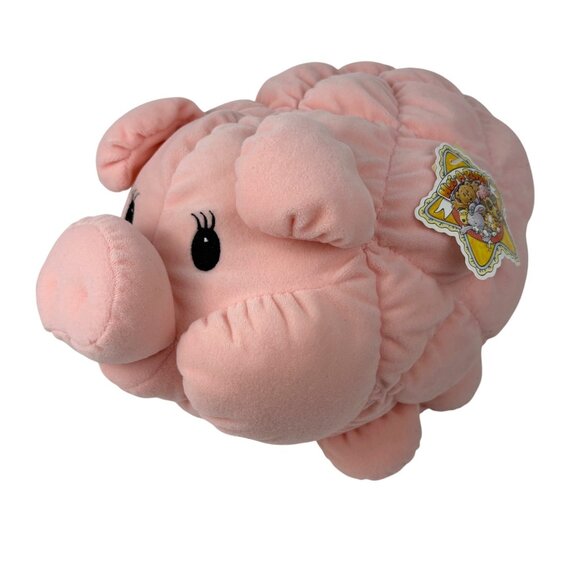 Vintage Commonwealth Quilted Cubby Hug-A-Plush 14” Pig Stuffed Animal Soft - Picture 1 of 9